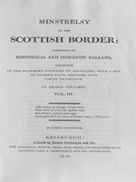 Minstrelsy of the Scottish Border title page
